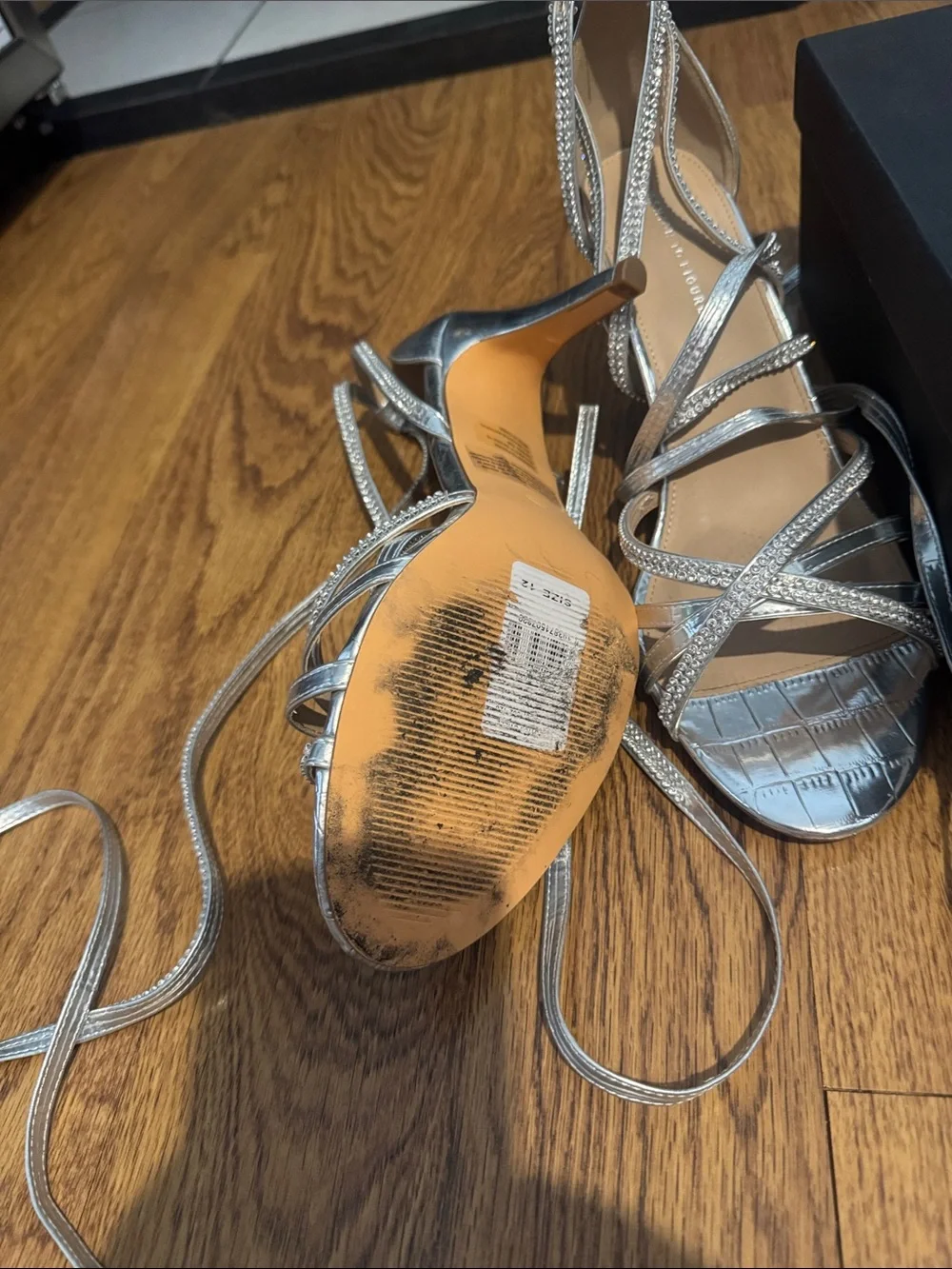 Fashion to Figure Silver Strappy Lace-Up Heeled Sandals